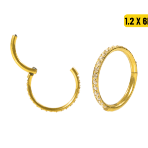 SEGMENTO CLICKER TITÂNIO PVD LATERAL C/ ZIRCÔNIA - 1.2 X 6MM - Imagem 1
