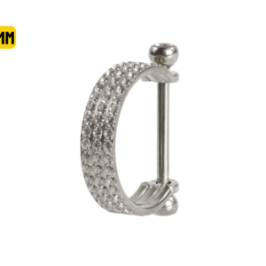 SEMI ARGOLA C/ BARRA AÇO R/I 3 FILEIRAS CRAVEJADAS - 10MM - Imagem 1