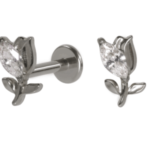 LABRET TITÂNIO R/I ROSA C/ ZIRCÔNIA - Imagem 1