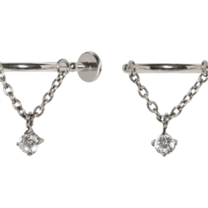 LABRET INVERTIDO TITÂNIO R/I CORRENTE C/ ZIRCÔNIA - Imagem 1