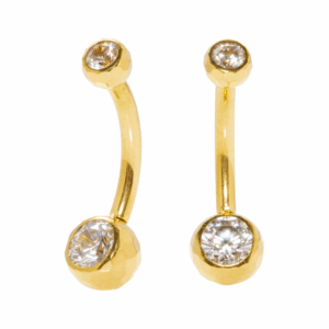 BANANA BELL TITÂNIO PVD R/I ESFERA LAPIDADA - 1.6X10X4/6MM - Imagem 1