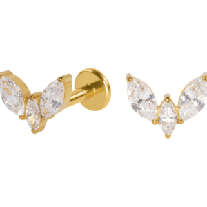 LABRET TITÂNIO R/I C/ ZIRCÔNIA - PVD GOLD - Imagem 1