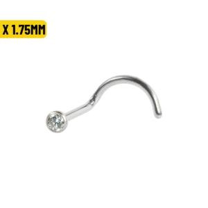 NOSTRIL AÇO C/ ZIRCÔNIA CRAV. INGLESA - 1.0 X 1.75MM - Imagem 1