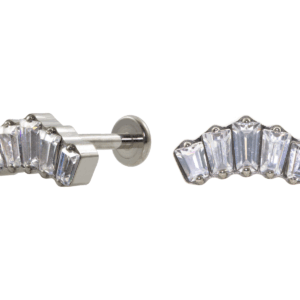 LABRET TITÂNIO R/INTERNA COROA C/ PEDRA MOD3 - NATURAL - Imagem 1