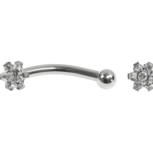 MICRO CURVO TITÂNIO R/I FLOR C/ ZIRCÔNIA - 1.2 X 10MM - Imagem 1
