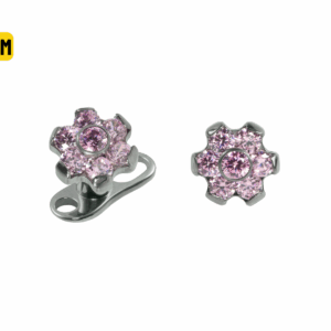 MICRODERMAL TITÂNIO FLOR C/ ZIRCÔNIA ROSA - 5MM - Imagem 1