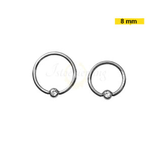 CAPTIVE AÇO C/ STRASS -1.2 X 8 X 3MM - Imagem 1