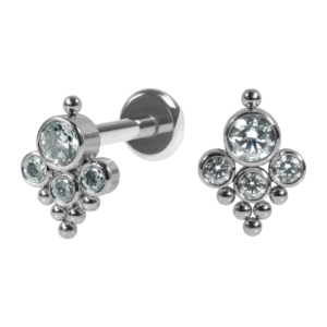 LABRET AÇO R/I INDIANO C/ ZIRCÔNIA - Imagem 1