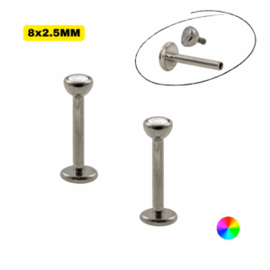 LABRET TITÂNIO R/I CRAVAÇÃO INGLESA - 8 X 2.5MM - Imagem 1