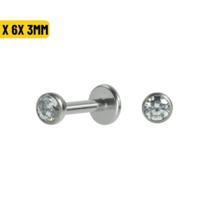 LABRET AÇO R/ INTERNA CRAV. INGLESA - 1.2 X 6 X 3MM - Imagem 1