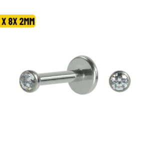 LABRET AÇO R/ INTERNA CRAV. INGLESA - 1.2 X 8 X 2MM - Imagem 1