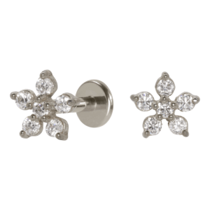 LABRET AÇO R/I FLOR C/ ZIRCÔNIA - Imagem 1