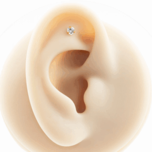 LABRET TITÂNIO R/I CORAÇÃO C/ ZIRCÔNIA - Imagem 2