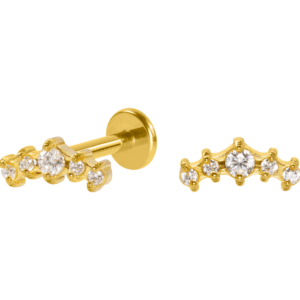 LABRET AÇO PVD R/I CLUSTER 5 PEDRAS - Imagem 1