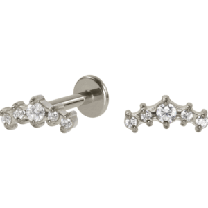 LABRET AÇO R/I CLUSTER 5 PEDRAS - Imagem 1