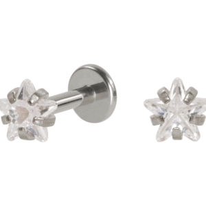 LABRET AÇO R/I ESTRELA C/ ZIRCÔNIA - 4MM - Imagem 1