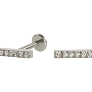 LABRET AÇO R/I BARRINHA C/ ZIRCÔNIA - Imagem 1