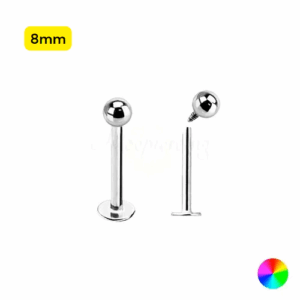 LABRET TITÂNIO NATURAL R/INTERNA 1.2 X 8 X 3MM - Imagem 1