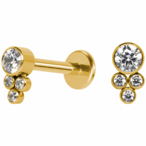 LABRET AÇO PVD GOLD R/I INDIANO C/ ZIRCÔNIA MOD4
