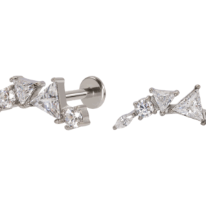 LABRET AÇO R/I CLUSTER TRIÂNGULO C/ ZIRCÔNIA - Imagem 1