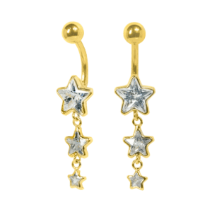 BANANA BELL PENDURICALHO 3 ESTRELAS - UP128 (BANHADO A OURO) - Imagem 1