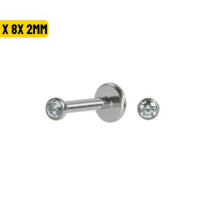 LABRET TITÂNIO PONTO DE LUZ PUSH PIN - 1.2 X 8 X 2MM - Imagem 1