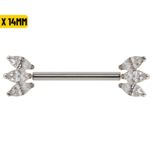 MAMILO TITÂNIO PUSH PIN C/ ZIRCÔNIA - 1.6 X 14MM - Imagem 1