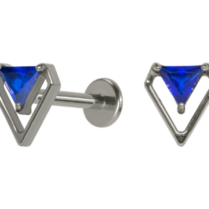 LABRET TITÂNIO R/I DIAMANTE C/ ZIRCÔNIA - AZUL - Imagem 1
