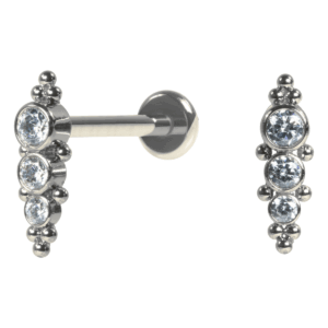 LABRET AÇO R/I INDIANO C/ ZIRCÔNIA - Imagem 1