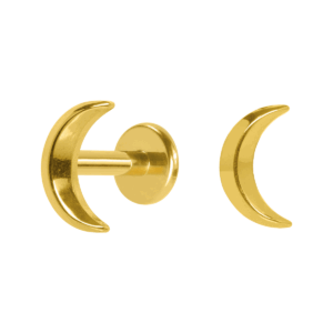 LABRET TITÃNIO PVD GOLD R/I LUA - Imagem 1