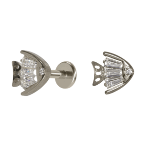 LABRET TITÂNIO R/I PEIXE C/ ZIRCÔNIA - Imagem 1