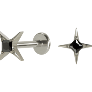 LABRET TITÂNIO R/I ESTRELA C/ ZIRCÔNIA - BLACK - Imagem 1