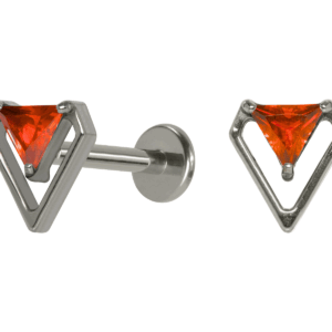 LABRET TITÂNIO R/I DIAMANTE C/ ZIRCÔNIA - LARANJA - Imagem 1