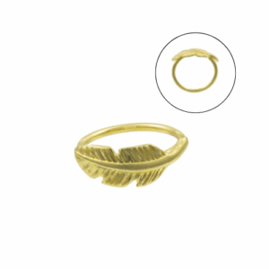 ARGOLA PENA - BANHADO A OURO - Imagem 1