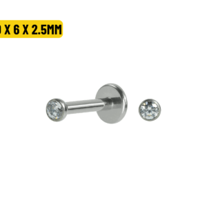 LABRET TITÂNIO PONTO DE LUZ PUSH PIN - 1.0 x 6 X 2.5MM - Imagem 1