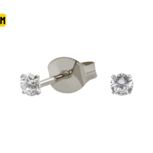PAR BRINCO TITÂNIO C/ ZIRCÔNIA - 2MM - Imagem 1