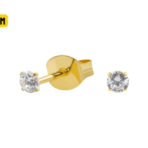 PAR BRINCO TITÂNIO PVD C/ ZIRCÔNIA - 2MM - Imagem 1