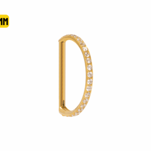 MEIA ARGOLA CLICKER TITÂNIO PVD INTEIRA C/ PEDRA - 12MM - Imagem 1