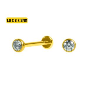 LABRET TITÂNIO PVD PONTO DE LUZ PUSH PIN - 1.0 X 8 X 2MM - Imagem 1
