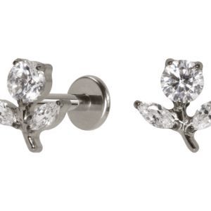 LABRET TITÂNIO R/I FLOR C/ ZIRCÔNIA - Imagem 1
