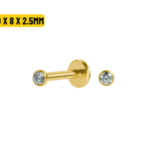 LABRET TITÂNIO PVD PONTO DE LUZ PUSH PIN - 1.0 X 8 X 2.5MM - Imagem 1
