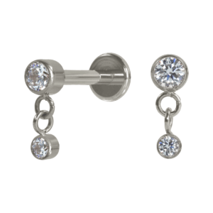 LABRET TITÂNIO R/I ZIRCÔNIA C/ PINGENTE - Imagem 1